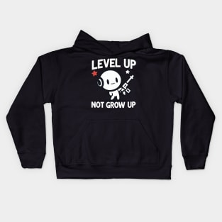 "Level up, not grow Up" Funny Gaming Kids Hoodie